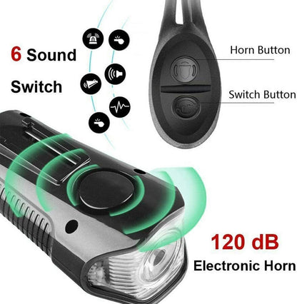 Bike Light Set,Bicycle Headlight with Horn and Speedometer Odometer,Usb Rechargeable Bike Front Light and Tail Light,Fits All Mountain & Road Bike