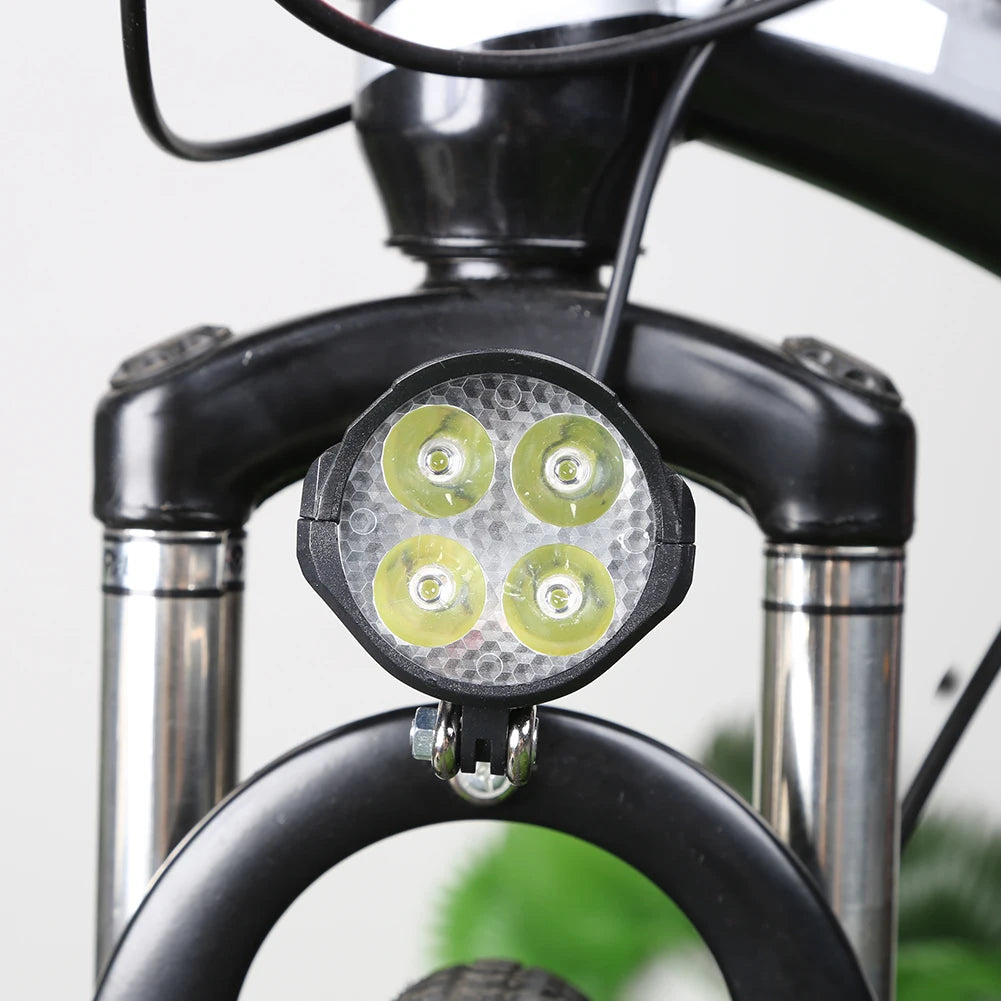 36V/48V/60V E-Bike Horn Light Electric Scooter LED Headlight 18W Waterproof 2 in 1 Horn Lamp Motorcycle Bicycle Flashlight