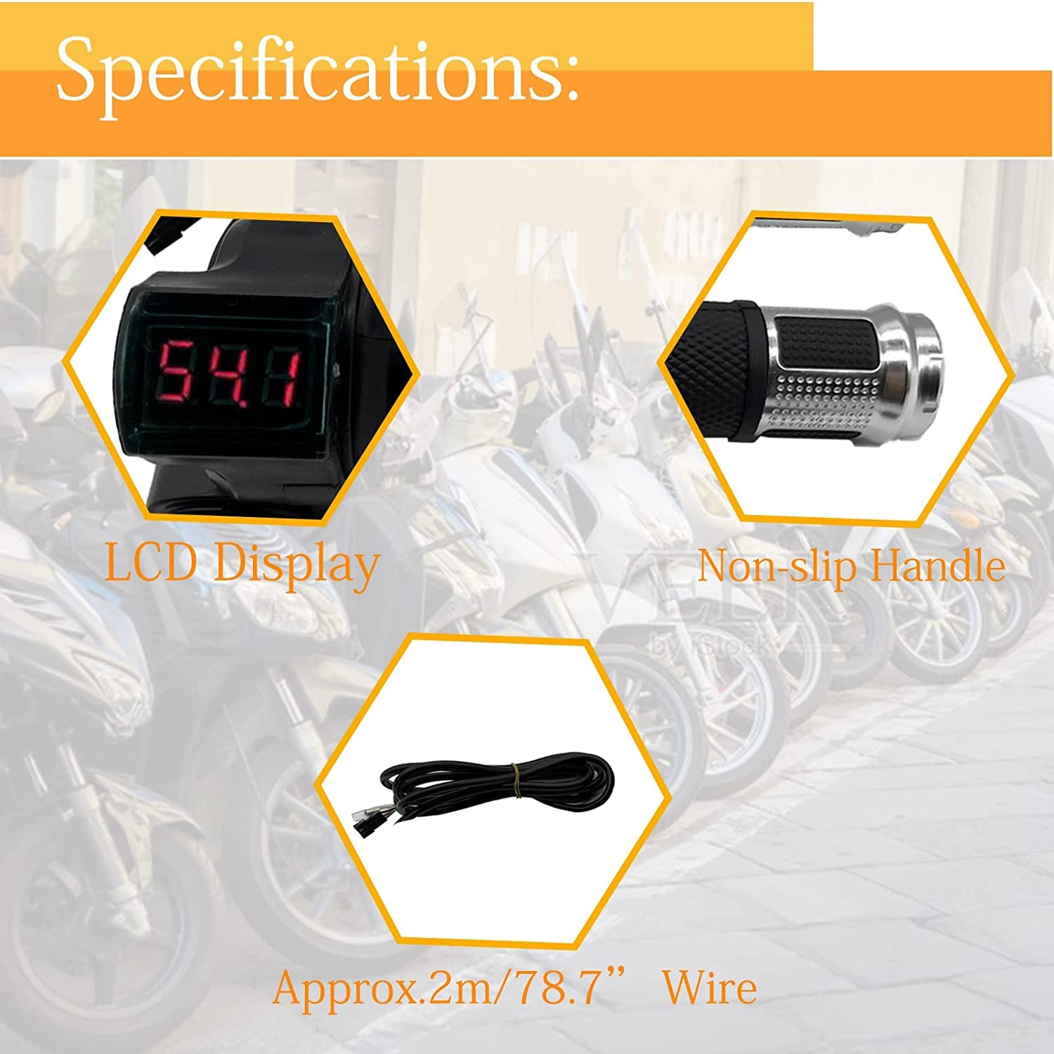 1 Pair Ebike Throttle Grip, Universal Electric Bicycle Scooter Twist Handlebar W