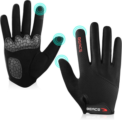 Cycling Bike Biking Gloves for Women(Colorful Night Glow) with Touch Screen-Full Finger Workout Road Mountain Bike Gloves Anti-Slip Silicone Palm