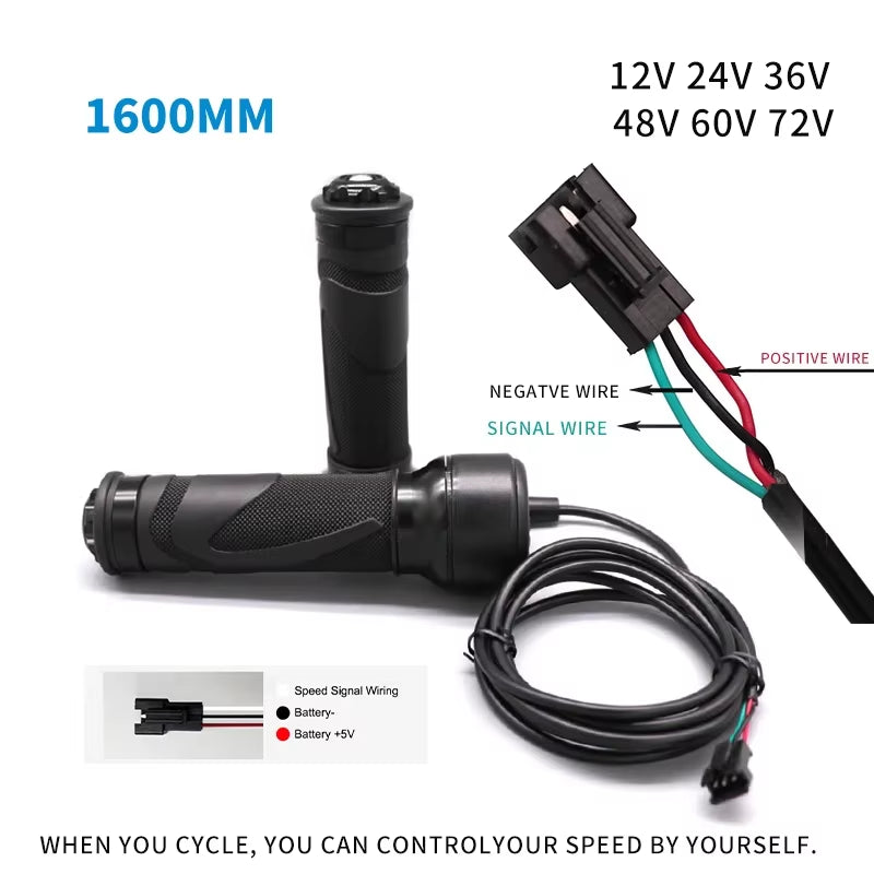 Electric Bike Throttle Grip 24V 36V 48V Waterproof Connector E Bike Twist Throttle for Bafang Motor Electric Bicycle Accessories