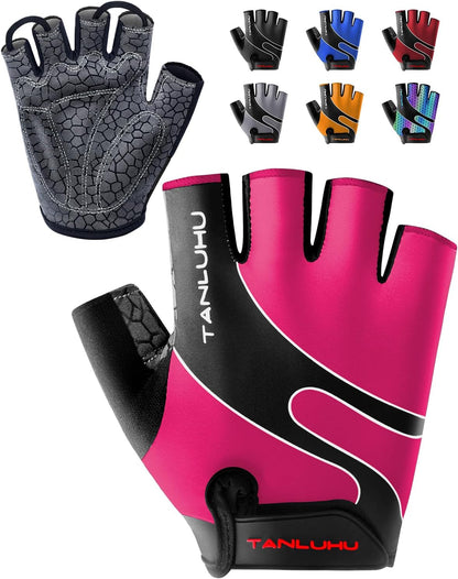 Cycling Gloves - Mountain Bike Half Finger Road Riding Gloves, Breathable, Shock-Absorbing, for Men and Women
