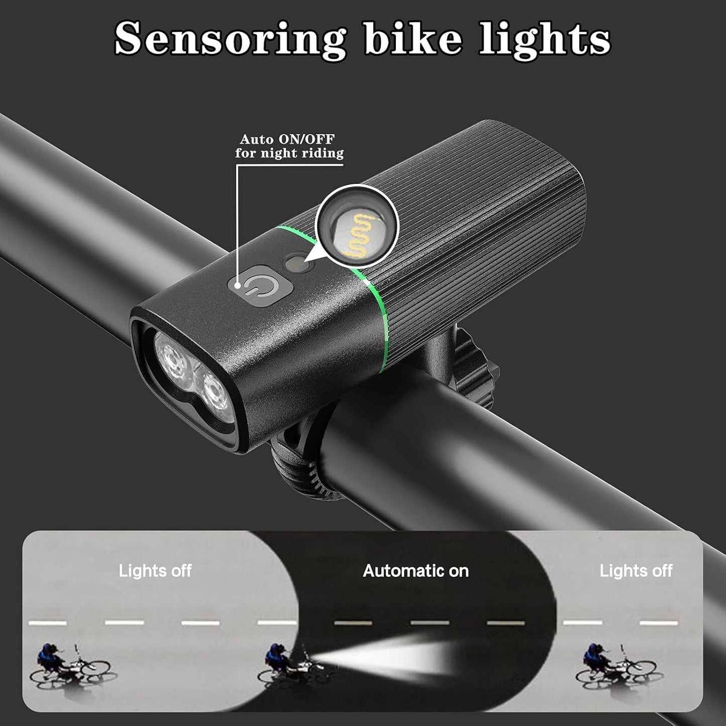 Bike Lights Front and Back, USB Rechargeable Bike Light Set Bike Headlight Tail Light for Night Riding Cycling