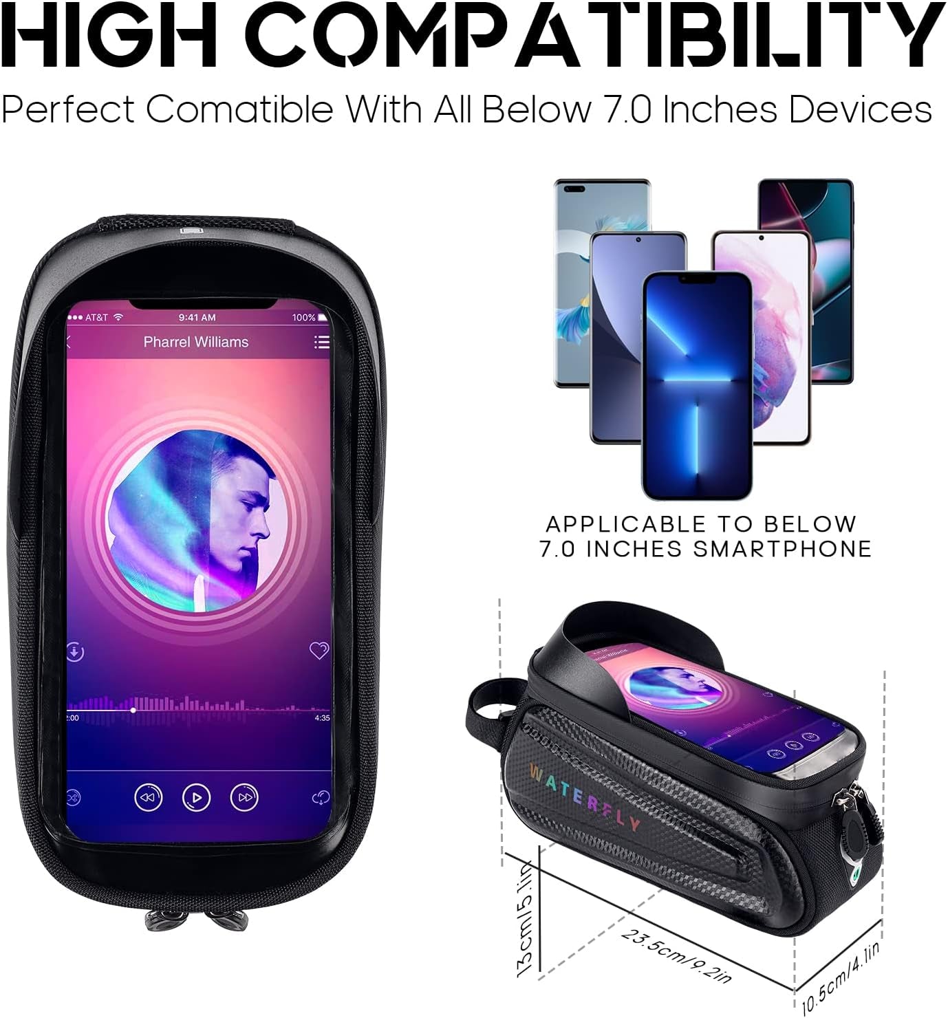 Bike Front Frame Bag: Bike Top Tube Phone Mount Bag Cycling Waterproof Phone Holder Pouch Bicycle Handlebar Pouch