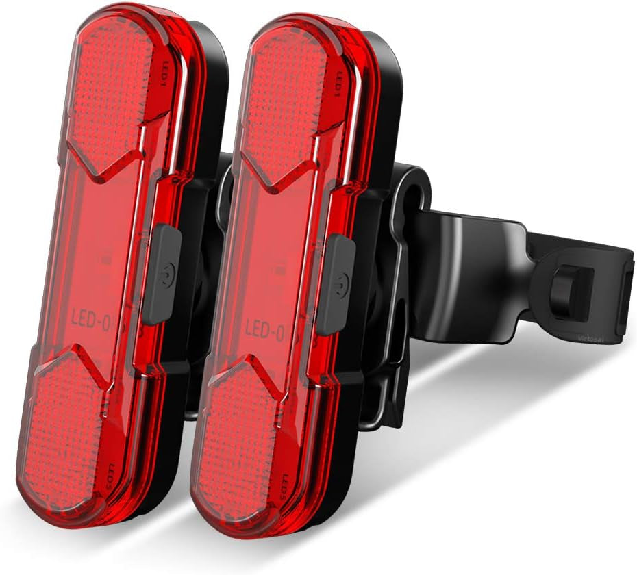 Rear Bike Tail Light 2 Pack, USB Rechargeable Bright LED Bicycle Taillight with 4 Lighting Modes Waterproof Bike Light Flashing Light