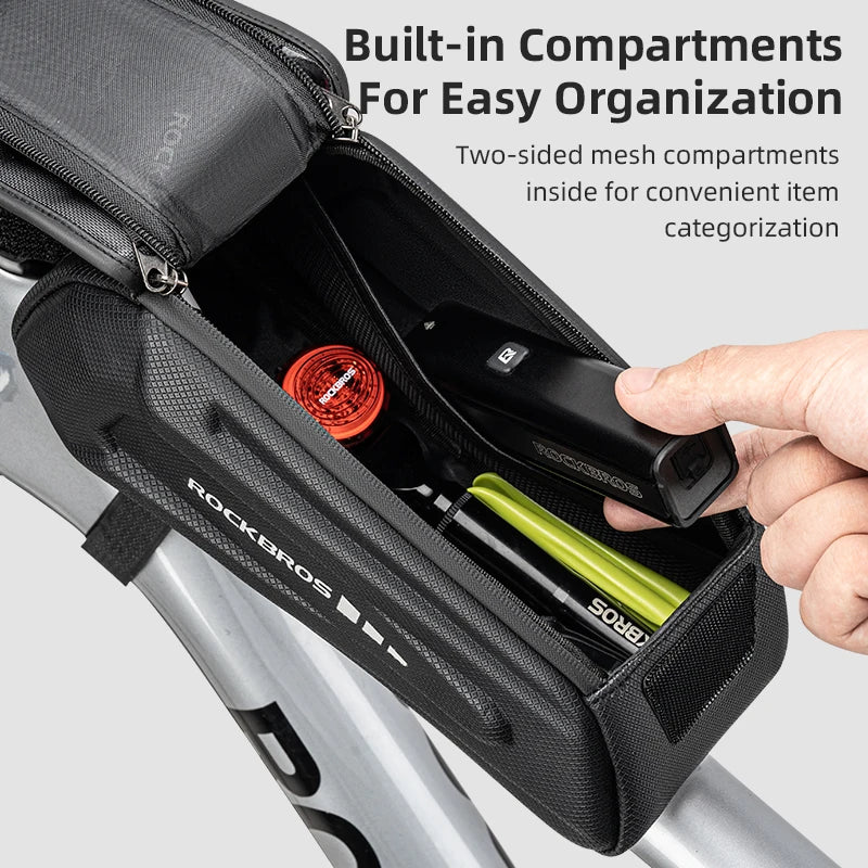 Bike Bag 1.7L Phone Bag Waterproof Front Frame Cycling Bag Touch Screen Case Holder Hard Shell Bike Bag Mtb Accessories