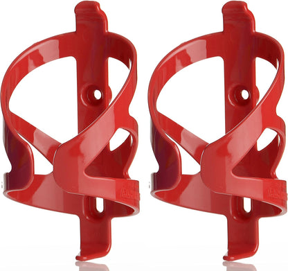 Bike Water Bottle Holder & Bottle Combo – 2-Pack 22 Oz Sports Squeeze Bottles with Pull Top Cap & Easy-Install Bike Cage – Made in USA –  Brand