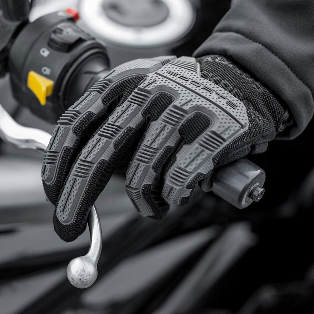 Mountain Bike Gloves with Gel Pad Touch Screen Knuckle Protection for BMX MX ATV MTB Racing Black
