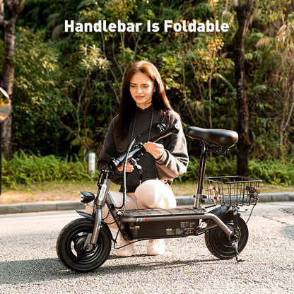 iScooter F2 Electric Scooter with Seat 10" Pneumatic Tire