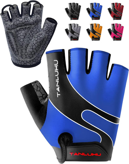 Cycling Gloves - Mountain Bike Half Finger Road Riding Gloves, Breathable, Shock-Absorbing, for Men and Women