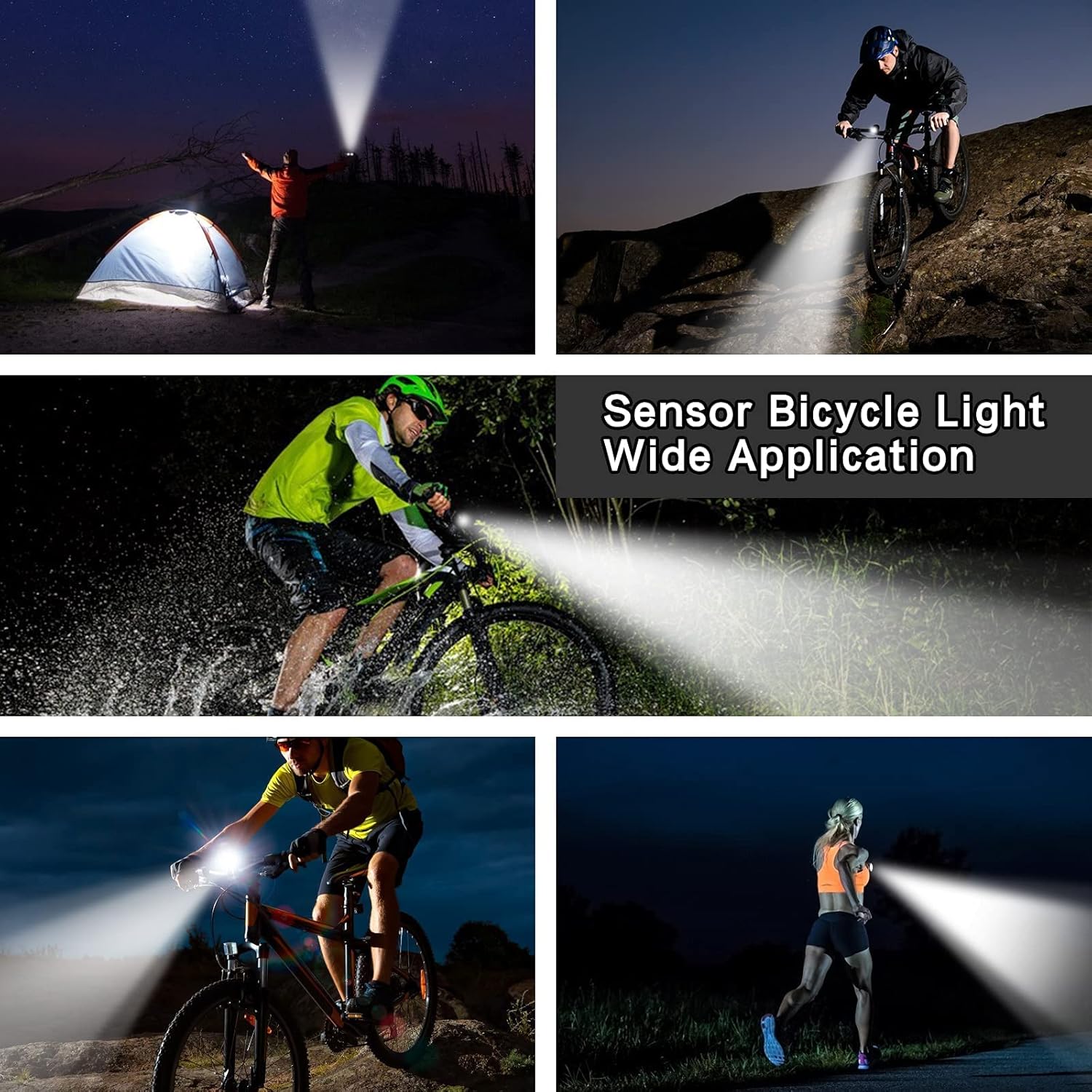 Bike Lights Front and Back, USB Rechargeable Bike Light Set Bike Headlight Tail Light for Night Riding Cycling