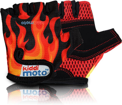 anti Slip Kids Bike Gloves for Kids Boys & Girls Best Toddler Bike Gloves Ages 2-8 Fingerless Cycling Gloves for Youth Sports like MTB, BMX Dirt Biking, Mountain Bike Riding, Skates