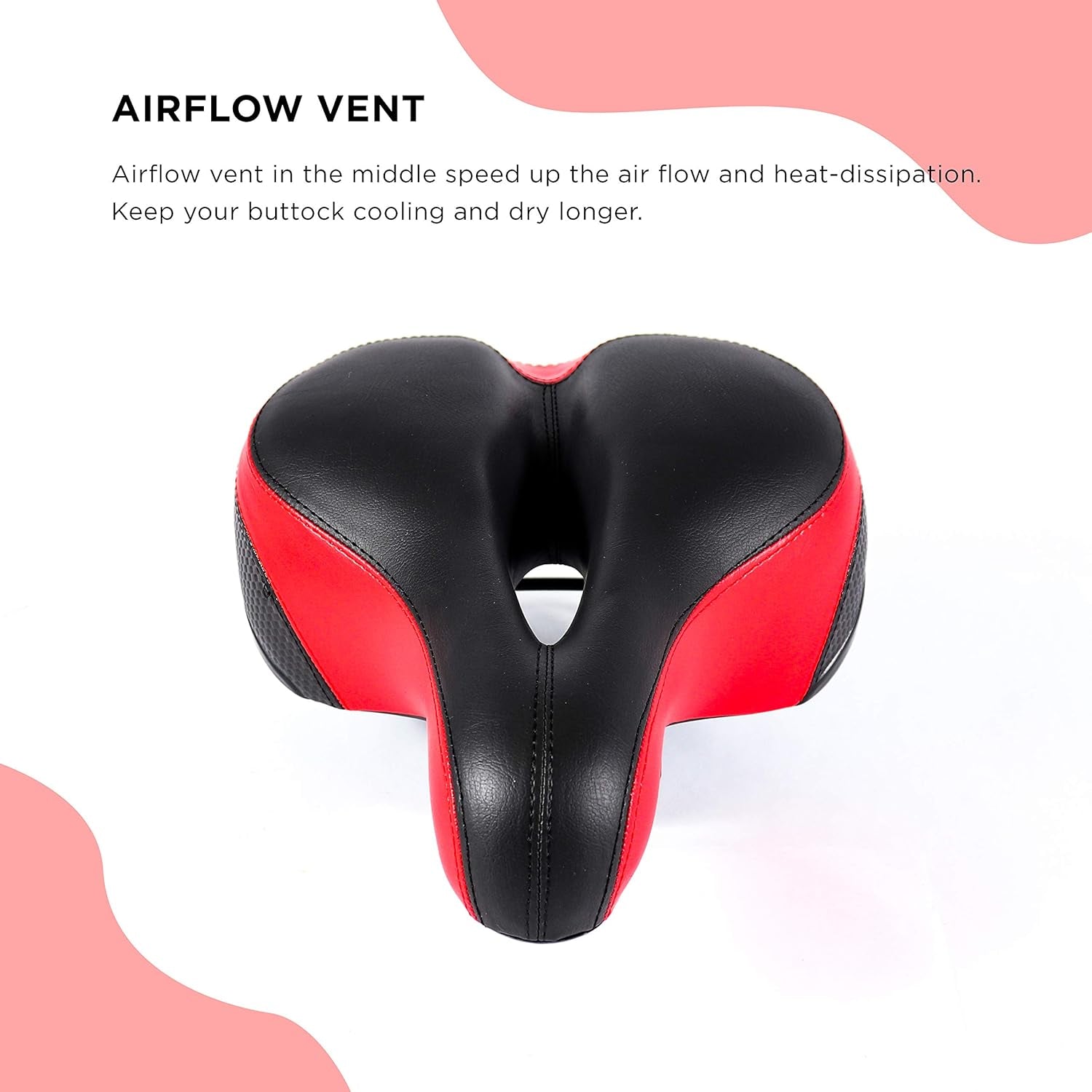 Bike Seat Dual Shock Absorbing Soft Comfortable Padded Bicycle Seat Cushion for Men Women Comfort - Memory Foam Universal Fit Bike Saddle for Exercise Outdoor Mountain Bikes