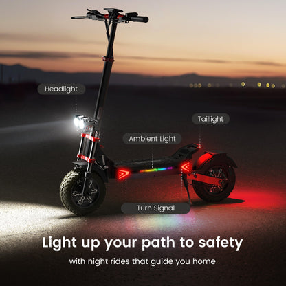 iScooter iX8 headlight, ambient light and turn signals at night
