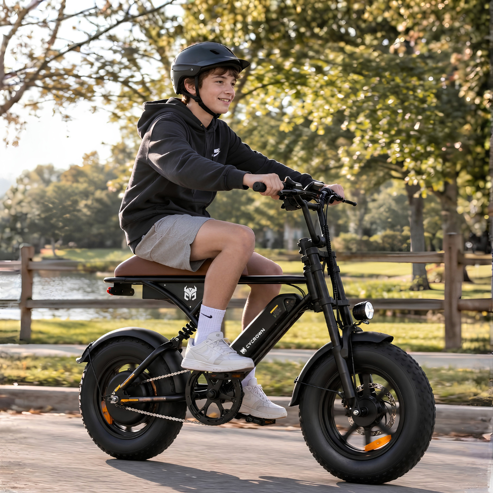 Cycrown Run Mini retro electric moped bike with fat tires