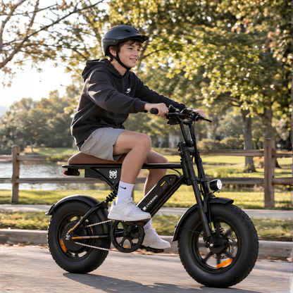 Cycrown Run Mini retro electric moped bike with fat tires