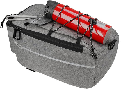 Bike Panniers Bike Trunk Bag Insulated Bag for Warm/Cool Items, Bicycle Rear Rack Storage Luggage Bicycle Seat Multifunctional Insulated Trunk Cooler Bag Shoulder Bag 11.4 6.3 6.7In