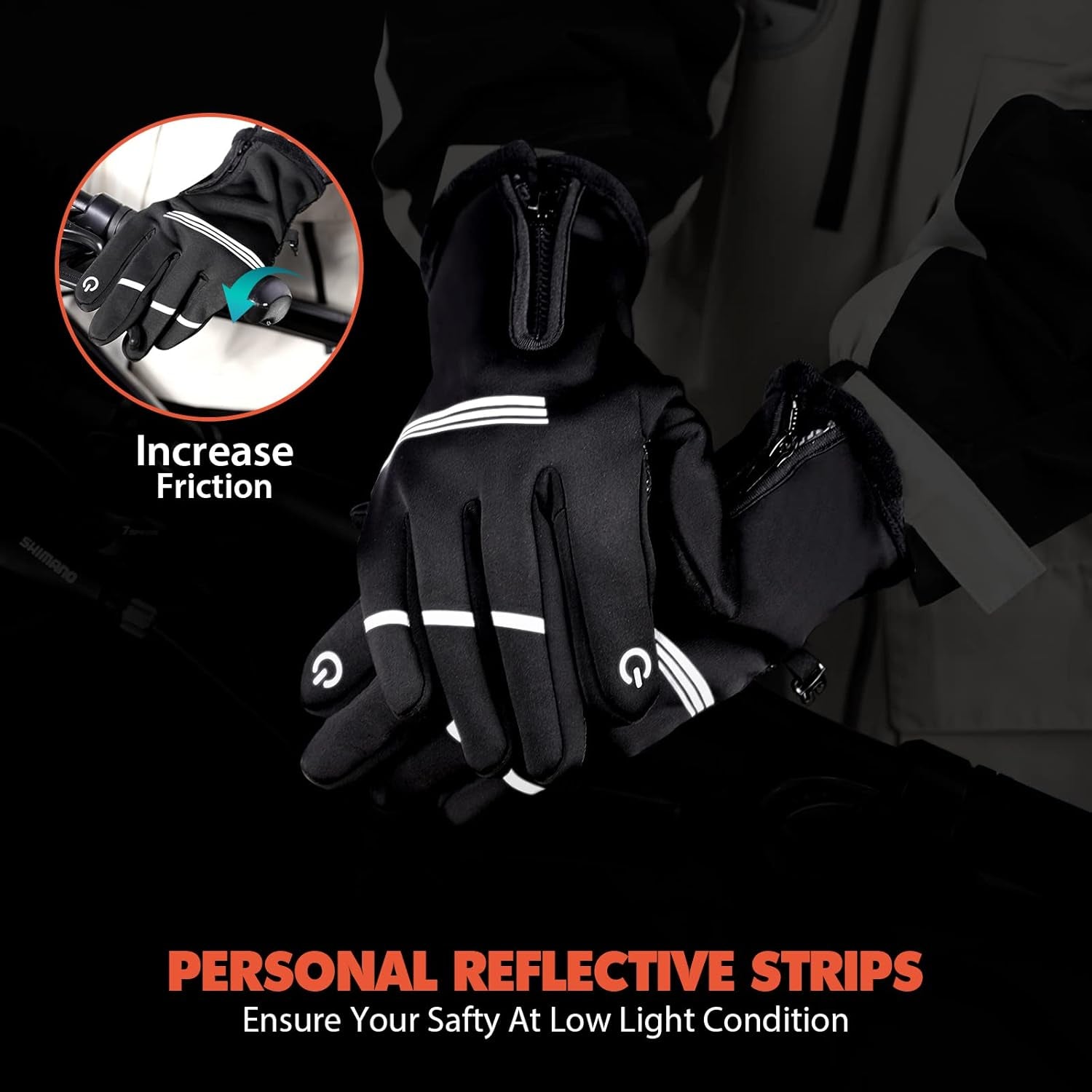 Winter Cycling Gloves for Men and Women - Thermal Full Finger Bike Gloves - Touch Screen Windproof Warm Non-Slip Road Mountain Bicycle Gloves for Running,Driving,Hiking,And Skiing