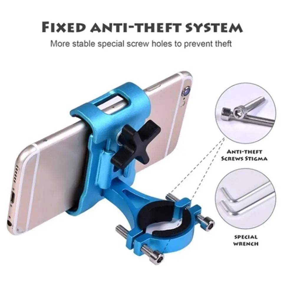 360° Aluminum Bike Phone Holder Bike Motorcycle Stand Bicycle Cell Phone Holder Handlebar Mount Cell Smart Phone Stand Accessory