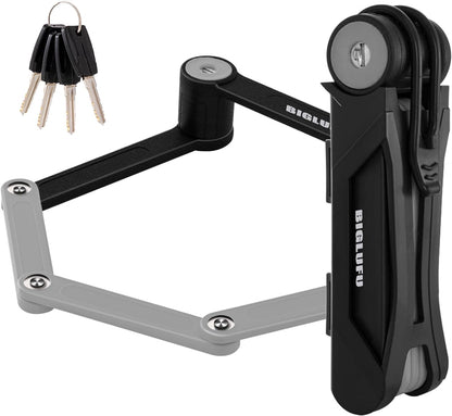 Bike Lock Bicycle Scooter Motorcycle Folding Locks with 4Keys, Fold Chain Heavy Duty Alloy Steel Foldable Lock with Mounting Bracket 2Pc Straps, 86Cm/34 Unfolding, 1.92 Lbs