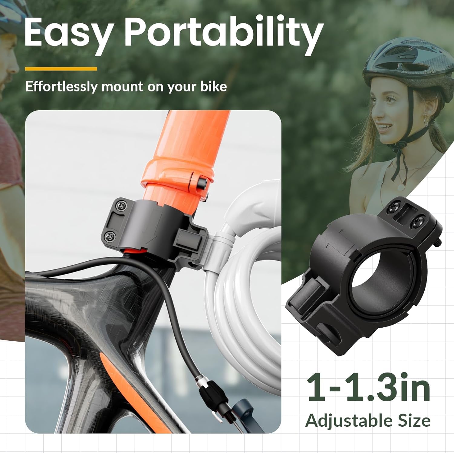 Bike Lock, Bicycle Lock 4 Feet Cable Lock 1/2 Inch Resettable Bike Lock Combination with Mounting Bracket, Bike Accessories for Bicycle, Electric Scooter, Motorcycle