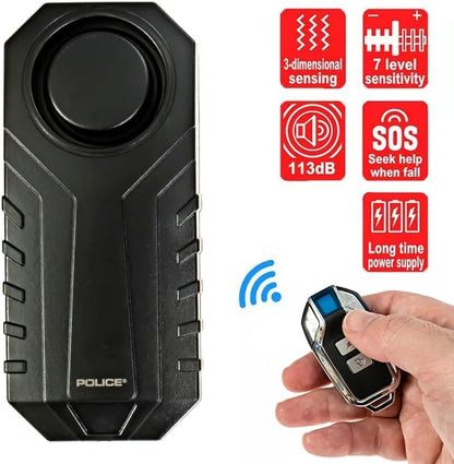 Bike Alarm with Remote 113Db Loud Scooter Alarm System, anti Theft Motorcycle Alarm, Wireless Vibration Motion Sensor Waterproof Security System for Electric Bike Tricycle Mobility Scooter