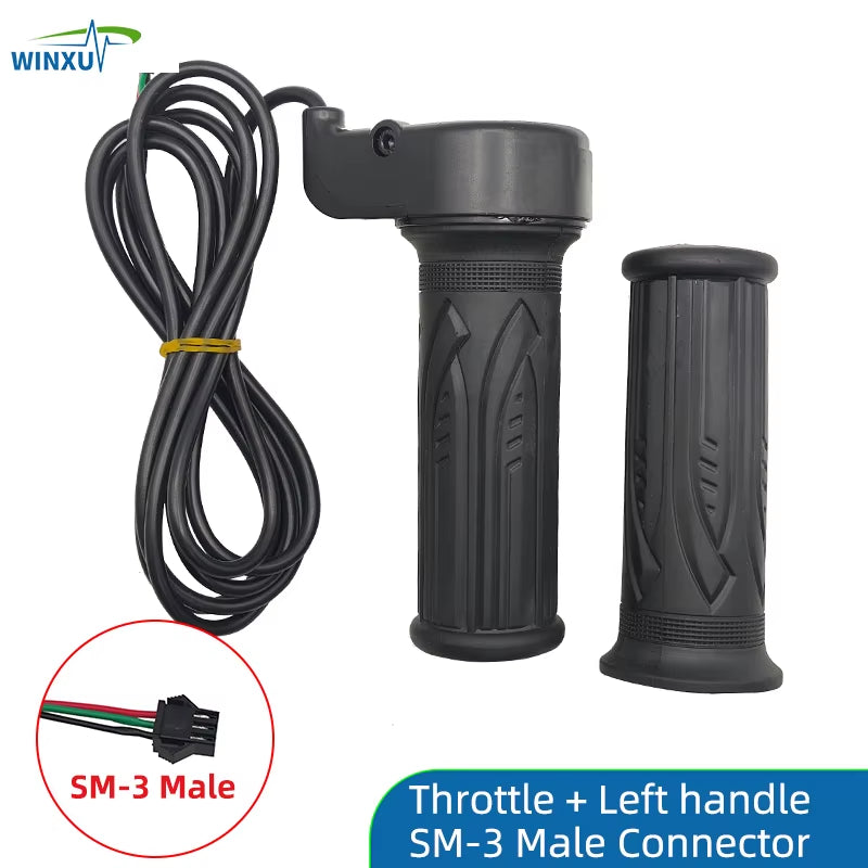 Electric Bicycle Twist Throttle Hall Sensor Turn Handle Accelerator 1.5M for Electric Scooter Ebike E-Bike Motorcycle Tricycle