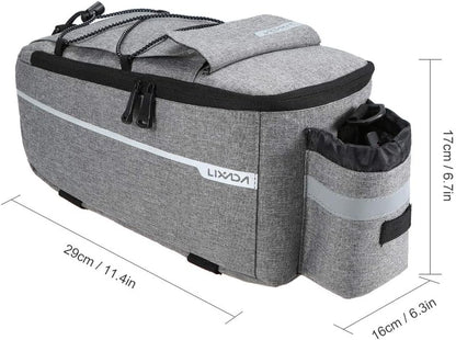 Bike Panniers Bike Trunk Bag Insulated Bag for Warm/Cool Items, Bicycle Rear Rack Storage Luggage Bicycle Seat Multifunctional Insulated Trunk Cooler Bag Shoulder Bag 11.4 6.3 6.7In