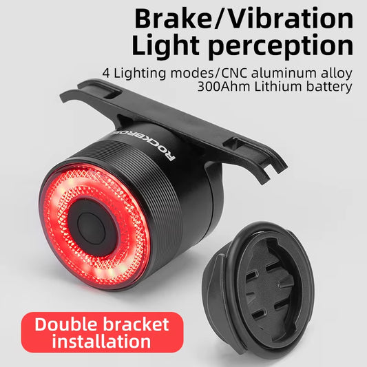 Smart Brake Bicycle Tail Light MTB Road Seatpost Saddle Bike Rear Light Waterproof USB Charging Cycling Taillight