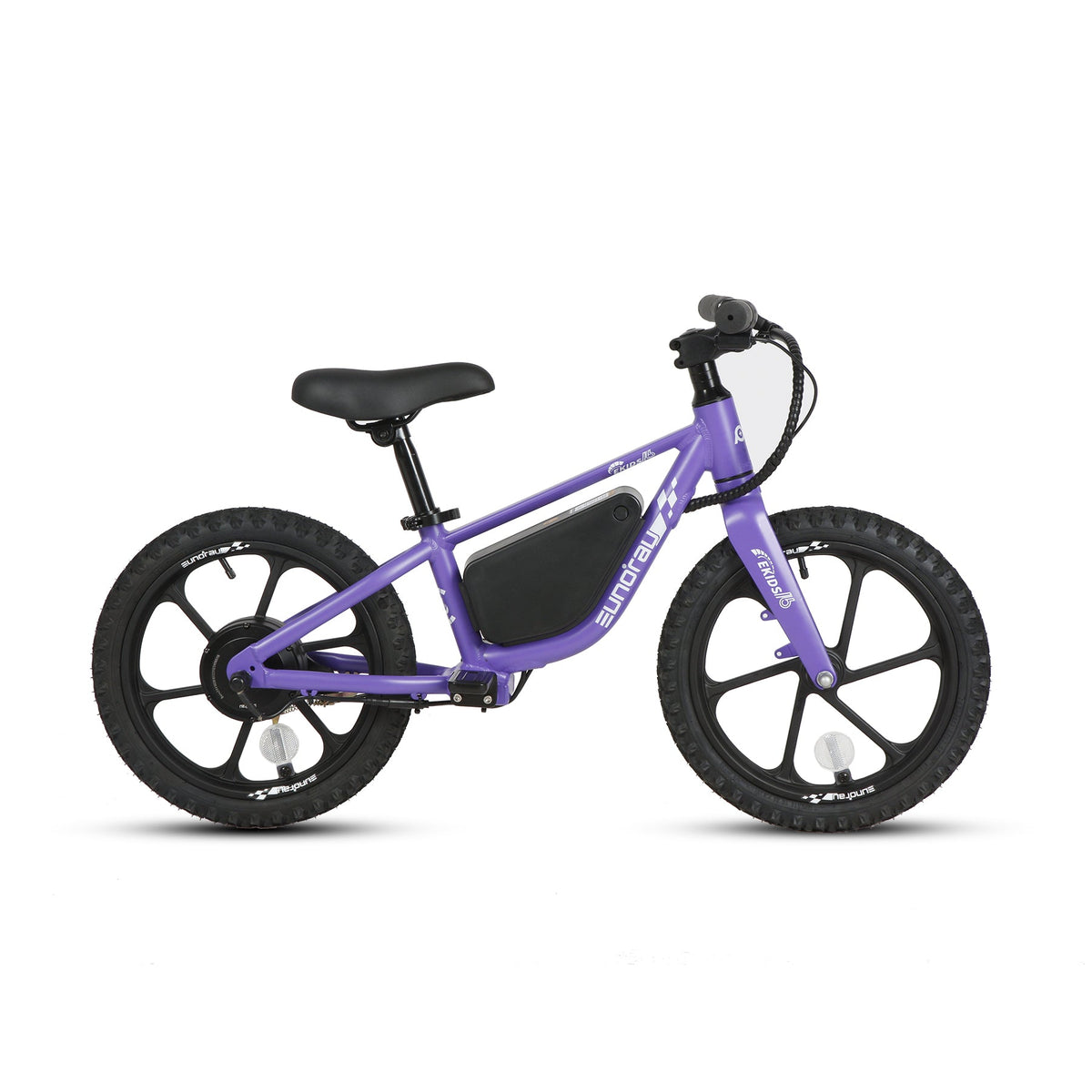 EUNORAU EKIDS-16 Electric Bike – 180W Lightweight eBike for Kids – Purple