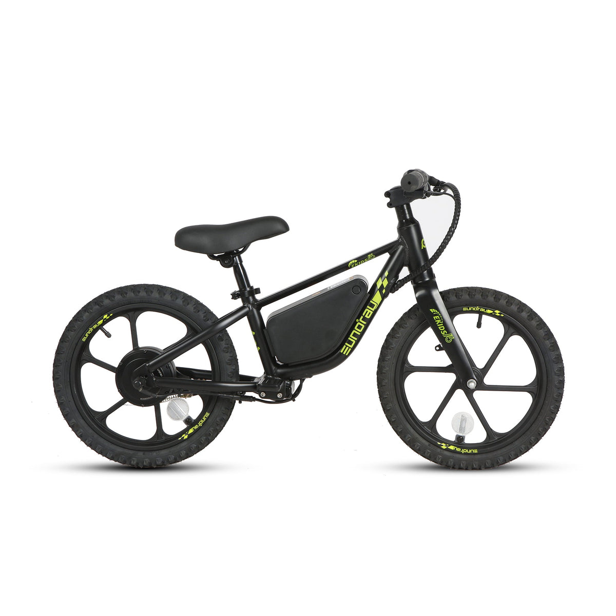 EUNORAU EKIDS-16 Electric Bike – 180W Lightweight eBike for Kids – Obsidian