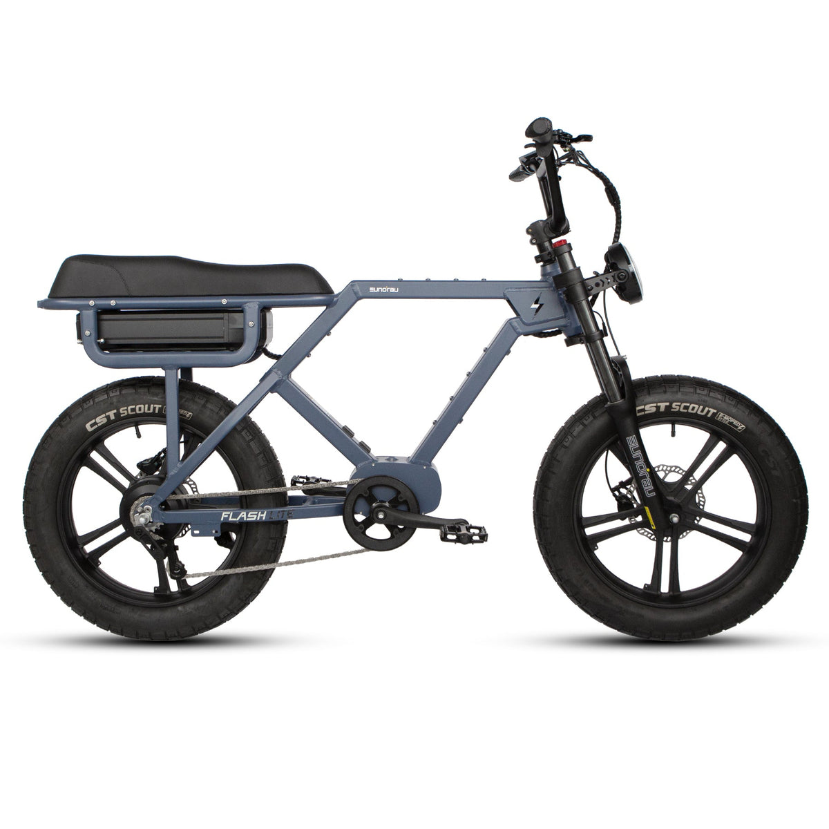 EUNORAU Flash Lite 2.0 fat tire electric bike in Moon Black