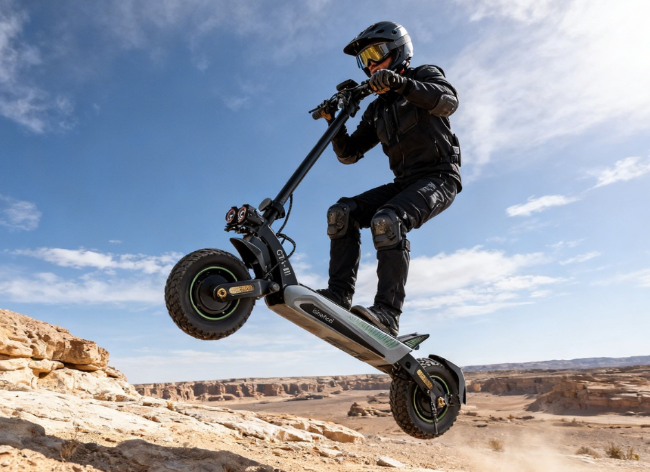 isinwheel GT4 off-road electric scooter suspension detail