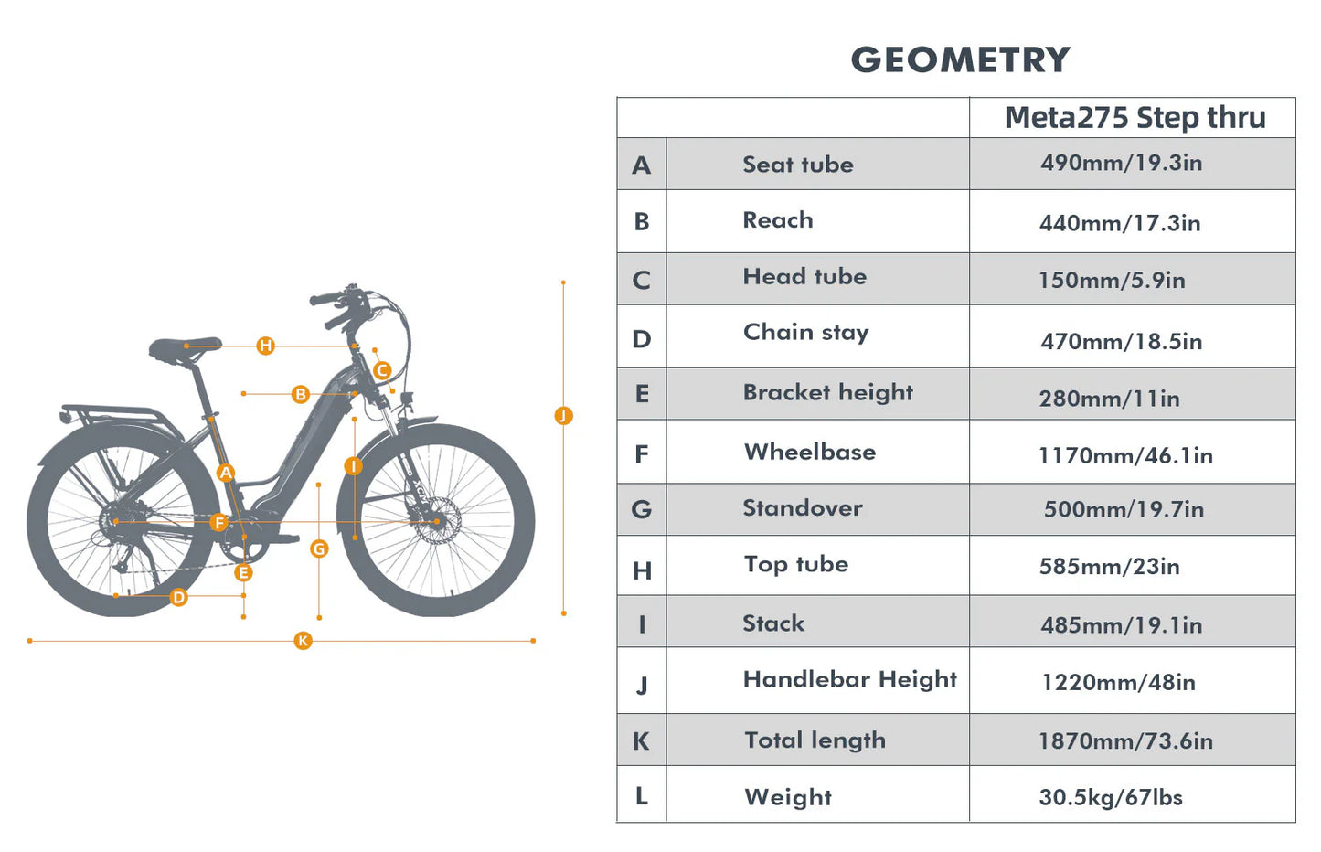 EUNORAU META275 Electric Bike – 500W Hybrid City Commuter eBike
