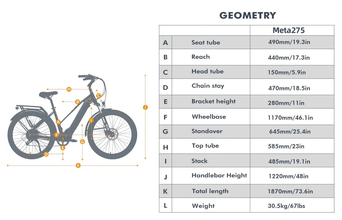 EUNORAU META275 Electric Bike – 500W Hybrid City Commuter eBike