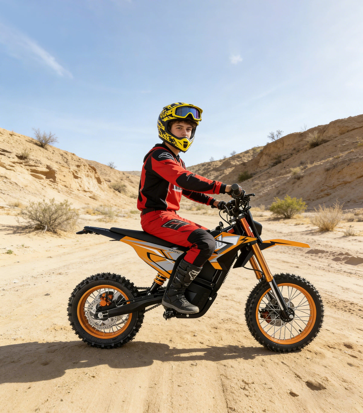 EUNORAU S1 electric dirt bike riding off-road