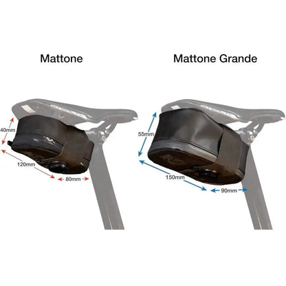 Mattone under Seat Bag for Bicylces with Zipper and Waterproof Zipper and BOA Mounting System (Small, Black)