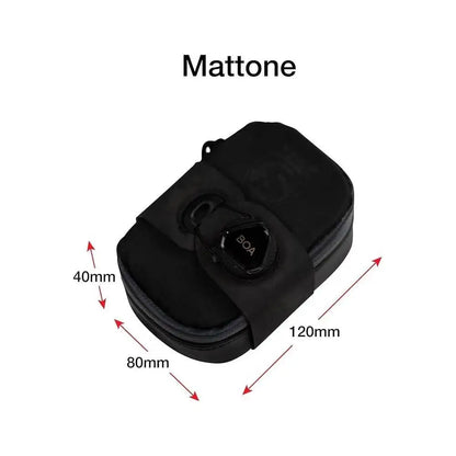 Mattone under Seat Bag for Bicylces with Zipper and Waterproof Zipper and BOA Mounting System (Small, Black)
