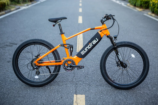 EUNORAU Defender Electric Mountain Bike – 750W Full Suspension Fat Tire eBike
