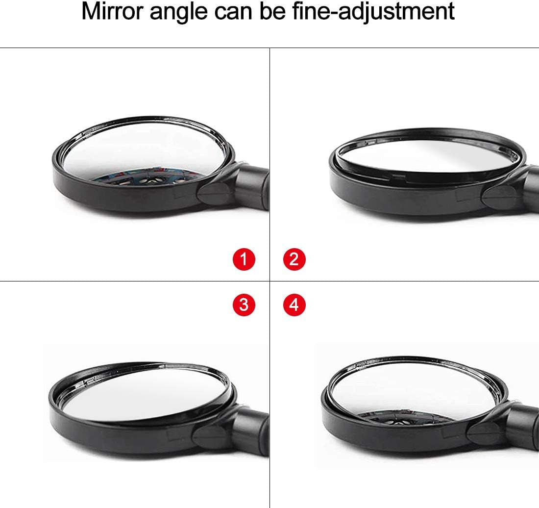 Bike Mirror Handlebar Mount HD Bike Rear View Mirror Bicycle Mirrors for Handlebars Adjustable Rotatable Bike Mirrors Ride Safely (A-2 Pcs Black Long Mirror)
