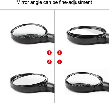 Bike Mirror Handlebar Mount HD Bike Rear View Mirror Bicycle Mirrors for Handlebars Adjustable Rotatable Bike Mirrors Ride Safely (A-2 Pcs Black Long Mirror)