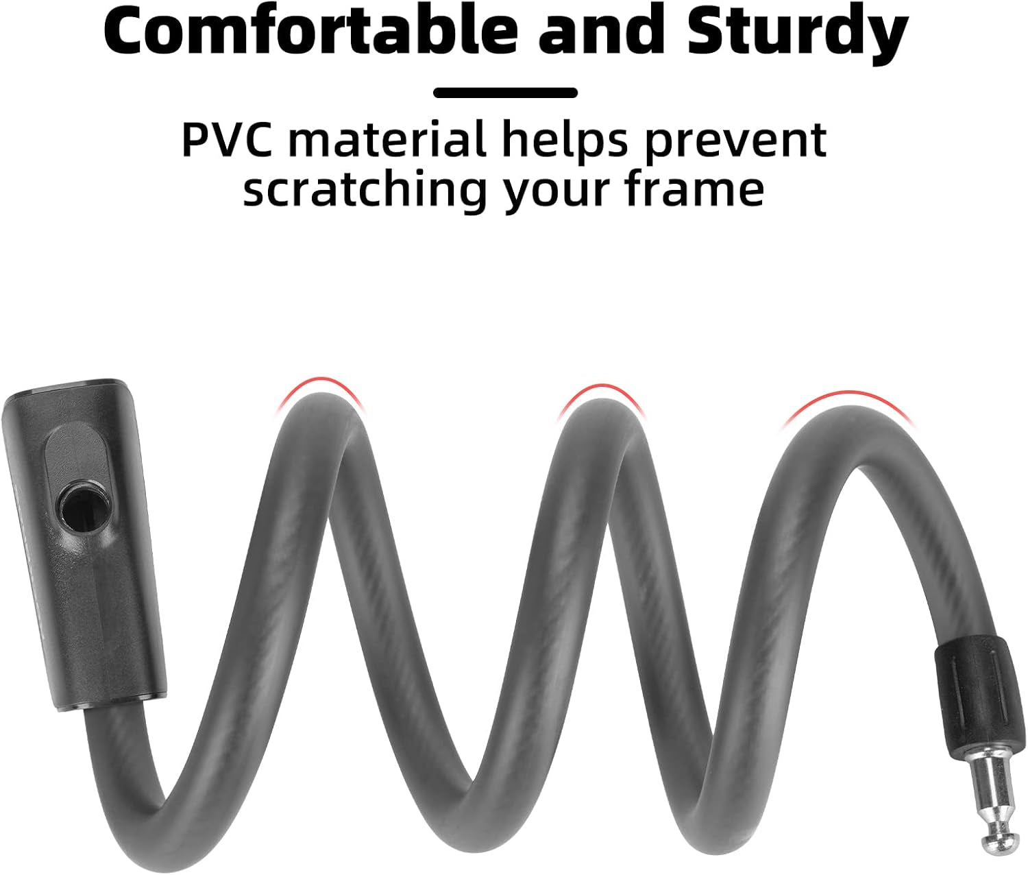 Bike Lock Cable 4 Feet Bicycle Cable Lock with Mounting Bracket 2 Secure Keys 1/2 Inch Diameter (Matte)