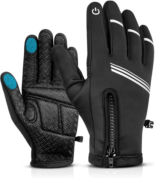 Winter Cycling Gloves for Men and Women - Thermal Full Finger Bike Gloves - Touch Screen Windproof Warm Non-Slip Road Mountain Bicycle Gloves for Running,Driving,Hiking,And Skiing