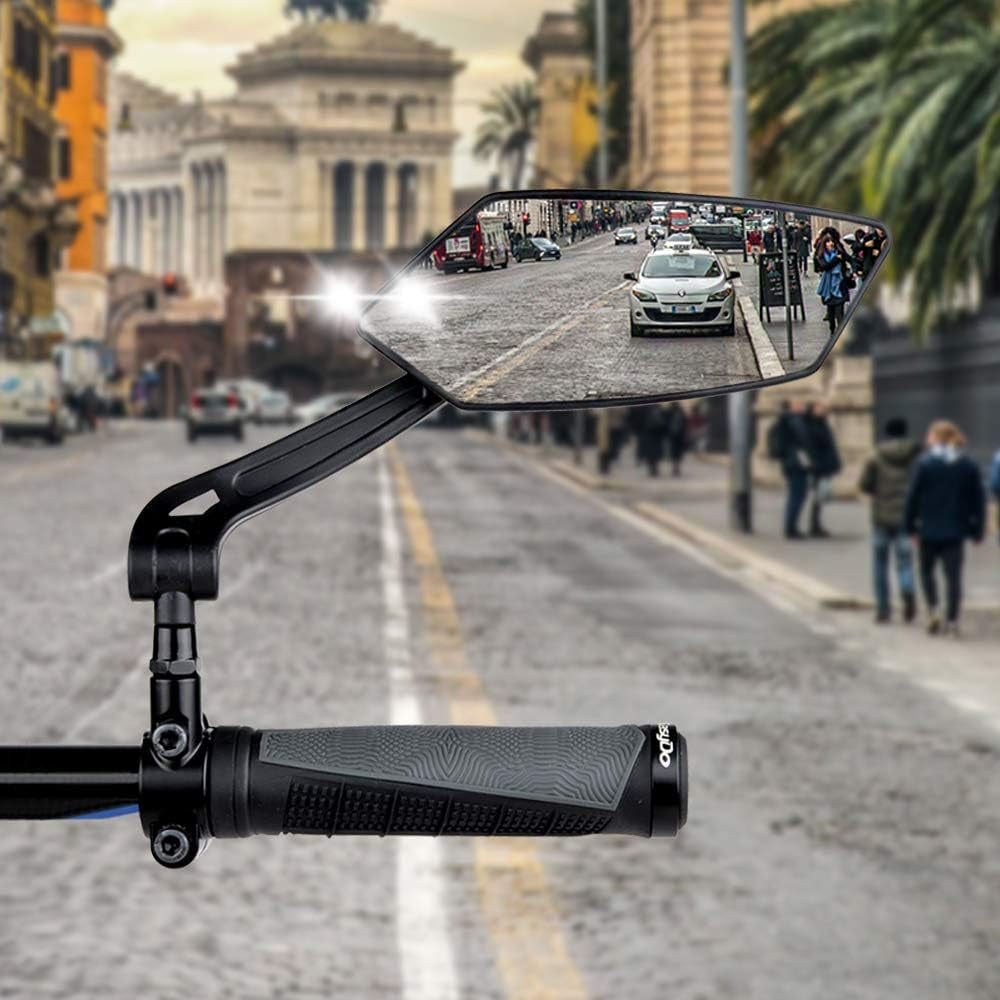 New Bike Mirror Blast-Resistant Adjustable Bike Rearview Mirror with Large Lens,Mtb Bicycle Mirrors for Handlebars (Left Side)