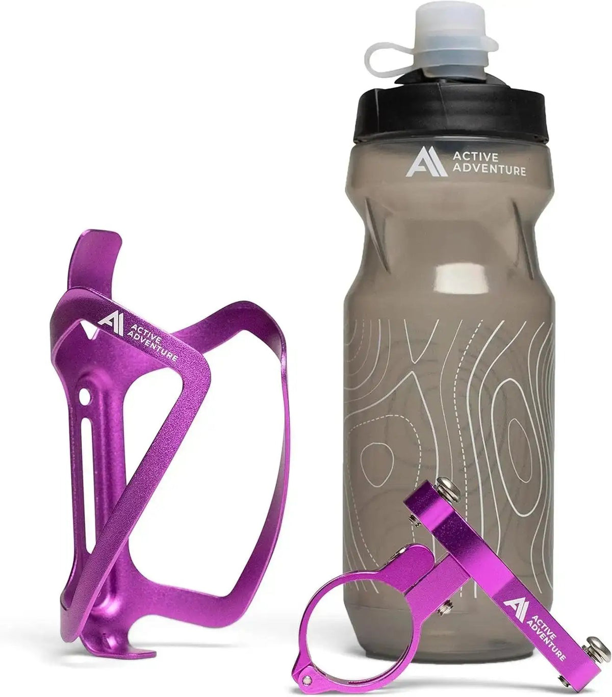 Active Adventure 3-in-1 Bike Water Bottle Cage Set with Adjustable Mount & 20oz BottleEvolveRide