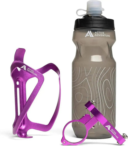 Active Adventure 3-in-1 Bike Water Bottle Cage Set with Adjustable Mount & 20oz BottleEvolveRide