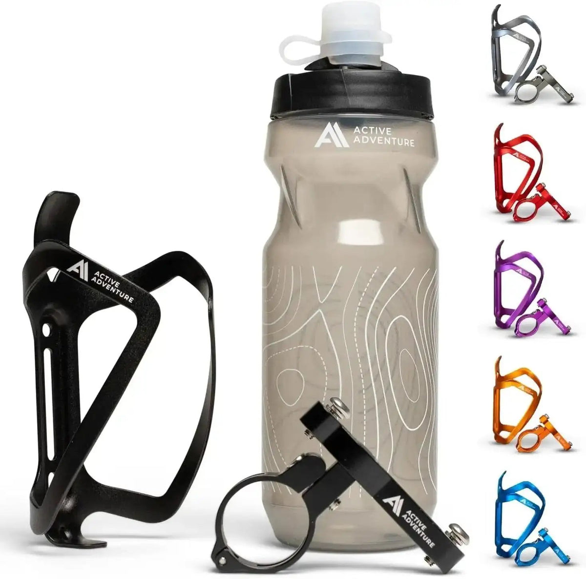 Active Adventure 3-in-1 Bike Water Bottle Cage Set with Adjustable Mount & 20oz BottleEvolveRide