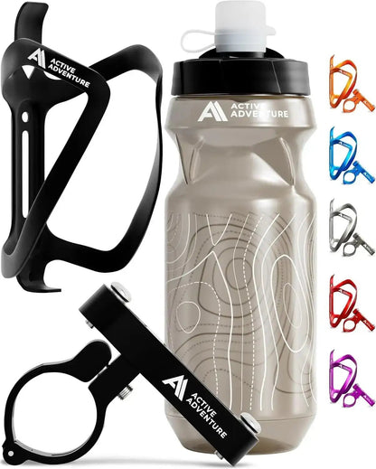 Active Adventure 3-in-1 Bike Water Bottle Cage Set with Adjustable Mount & 20oz BottleEvolveRide