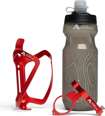 Active Adventure 3-in-1 Bike Water Bottle Cage Set with Adjustable Mount & 20oz BottleEvolveRide