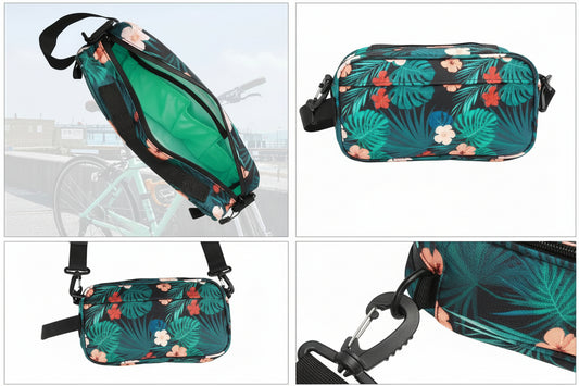 Bike Handlebar Bag, Bike Basket Front, Bicycle Front Bag, Waterproof Bike Frame Bag with Shoulder Strap Bike Storage Bag Shoulder Bag for Men Women Kids Outdoor Road MTB Cycling